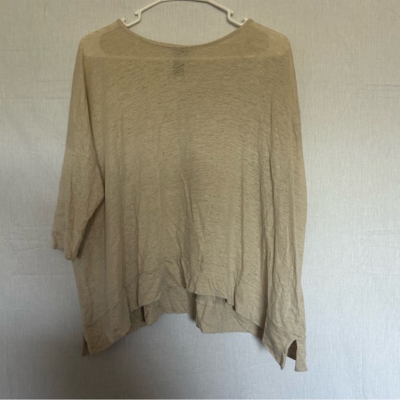 Focus Casual Life Linen Knit Boxy oversized lagenlook layering half sleeve tee S - Picture 1 of 6